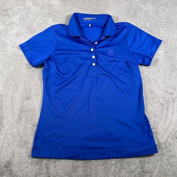 Nike Golf Women's‎ Dri-Fit Tech Polo Shirt Blue Size M Short Sleeve Performance - Picture 1 of 9